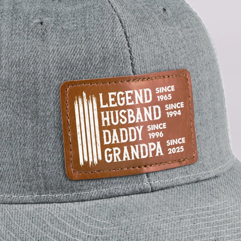 Custom Leather Patch Hat - Personalized Birthday Gifts For Dad, Grandpa - The Man We Admire