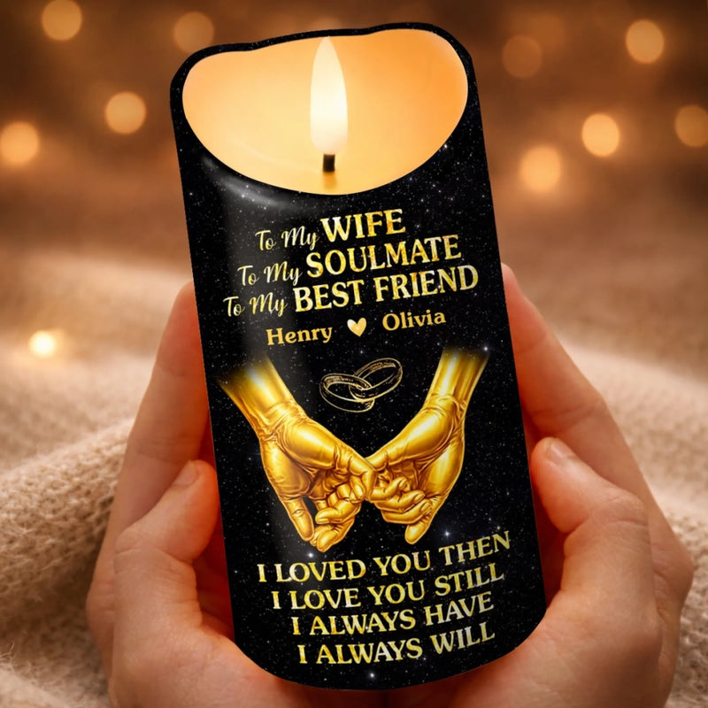 Custom LED Candle - Personalized Anniversary Wedding Gifts For Husband And Wife, Him And Her - To My Soulmate