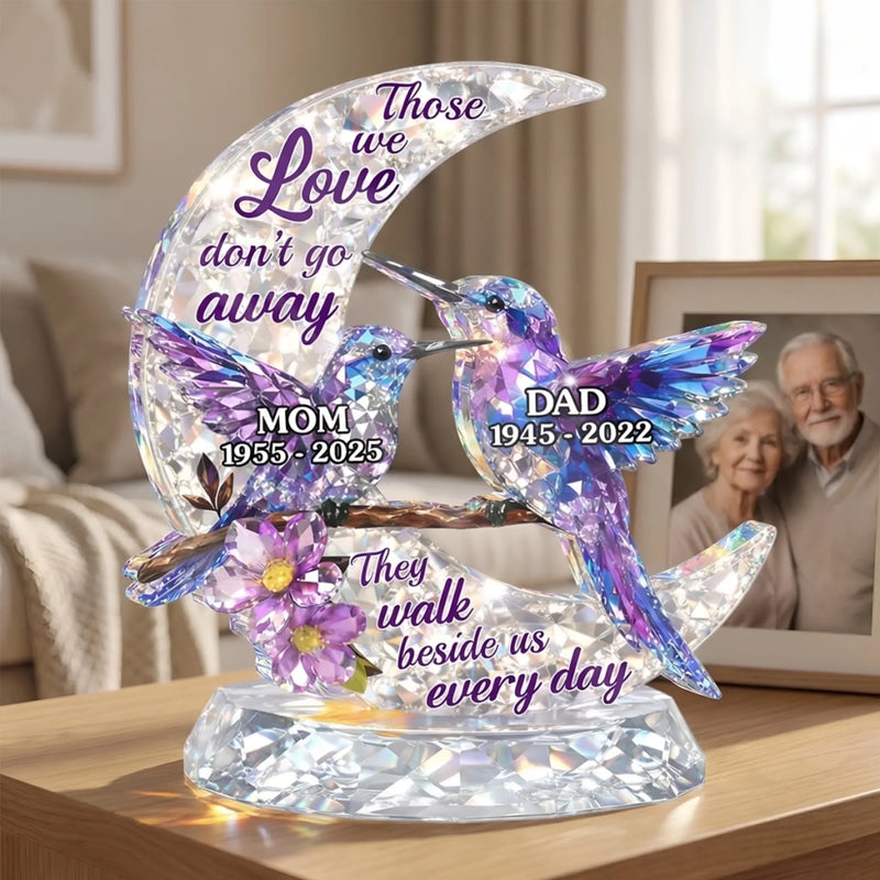 Custom Acrylic Plaque - Personalized Memorial Sympathy Gifts For Loss Of Mom, Dad - Love Never Dies
