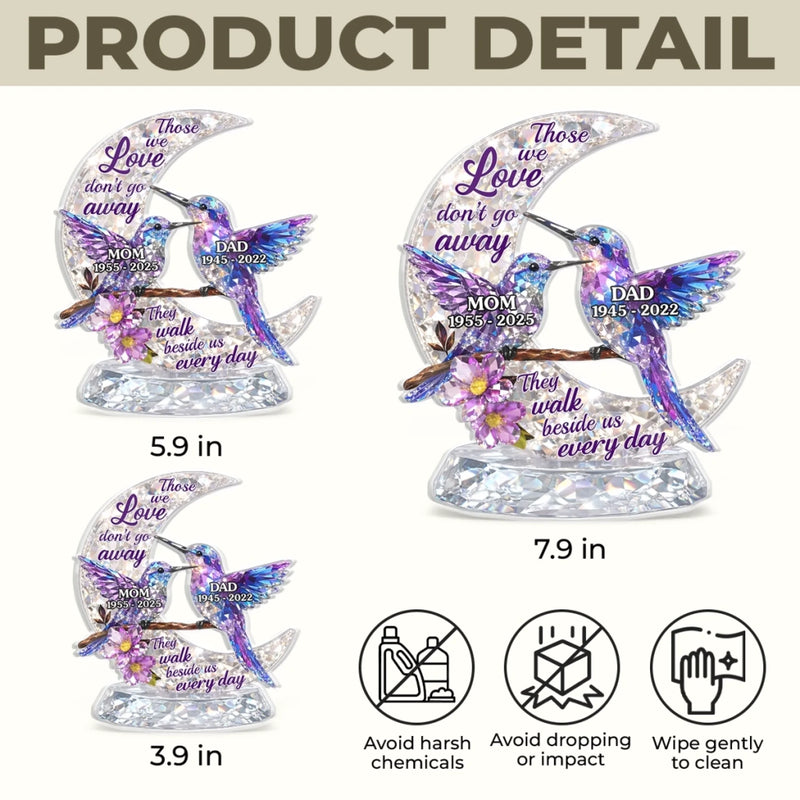 Custom Acrylic Plaque - Personalized Memorial Sympathy Gifts For Loss Of Mom, Dad - Love Never Dies