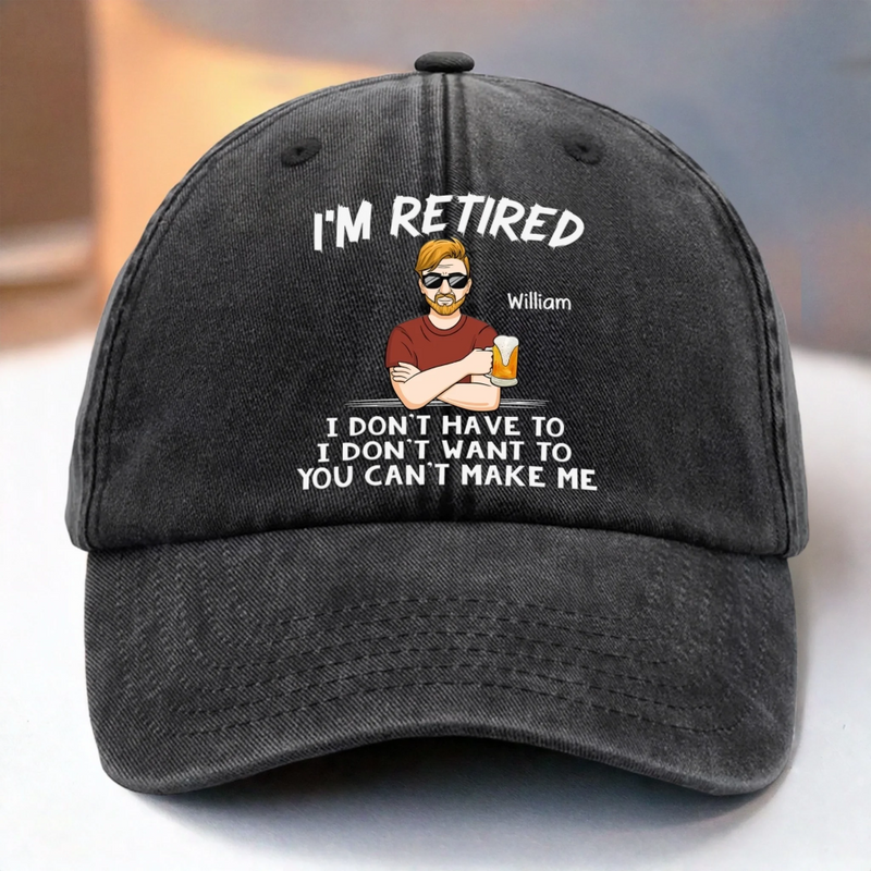 Custom Vintage Washed Denim Baseball Cap - Personalized Retirement Gifts For Women, Men - I Do What I Want