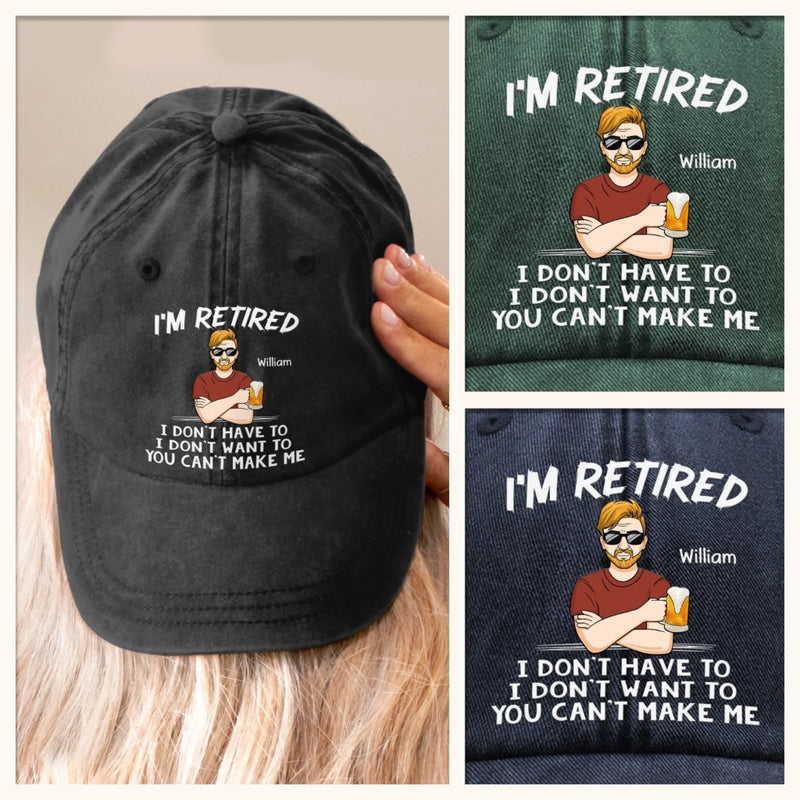 Custom Vintage Washed Denim Baseball Cap - Personalized Retirement Gifts For Women, Men - I Do What I Want
