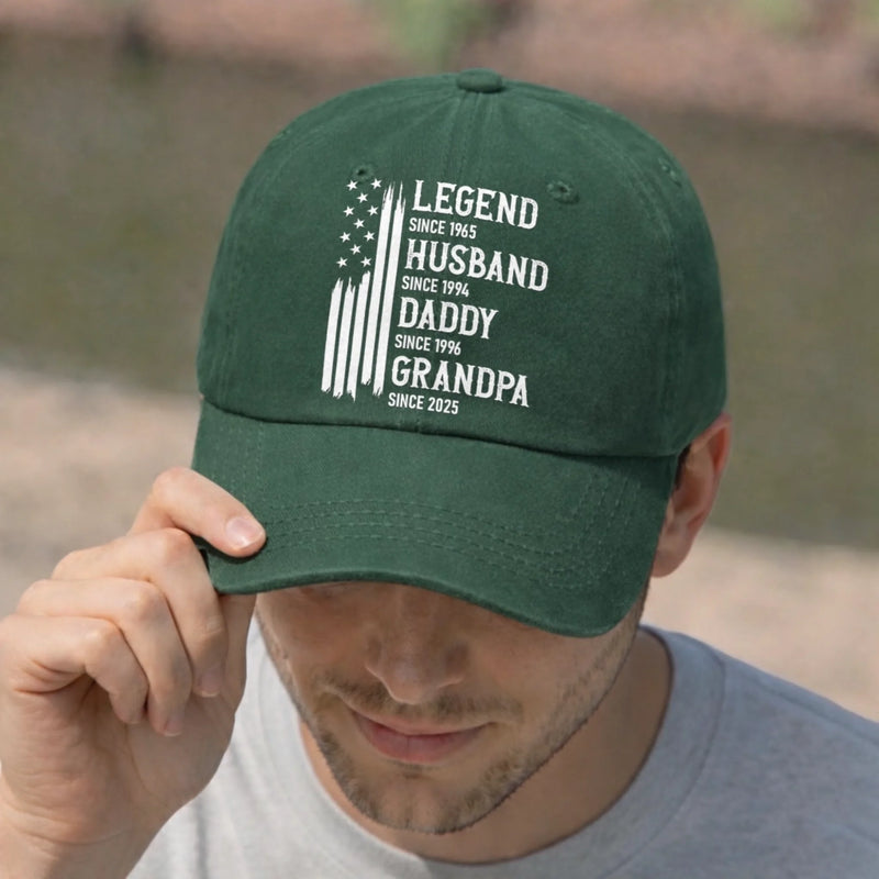 Custom Vintage Washed Denim Baseball Cap - Personalized Birthday Gifts For Dad, Grandpa - Not All Heroes Wear Capes