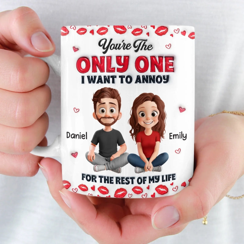 Custom 3D Inflated Effect Printed Mug - Personalized Anniversary Wedding Gifts For Husband And Wife, Him And Her - Love You More Every Day