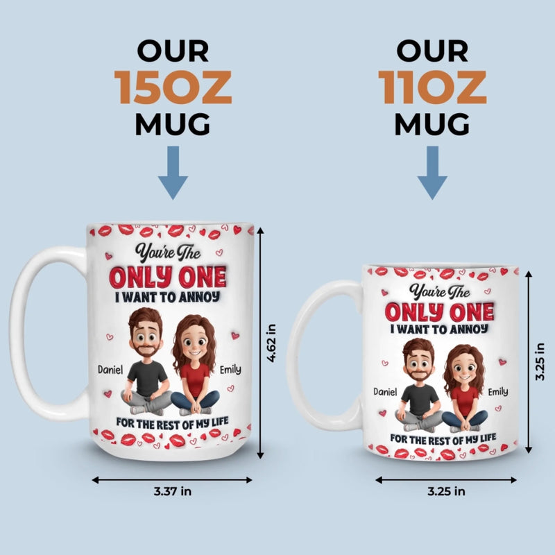 Custom 3D Inflated Effect Printed Mug - Personalized Anniversary Wedding Gifts For Husband And Wife, Him And Her - Love You More Every Day