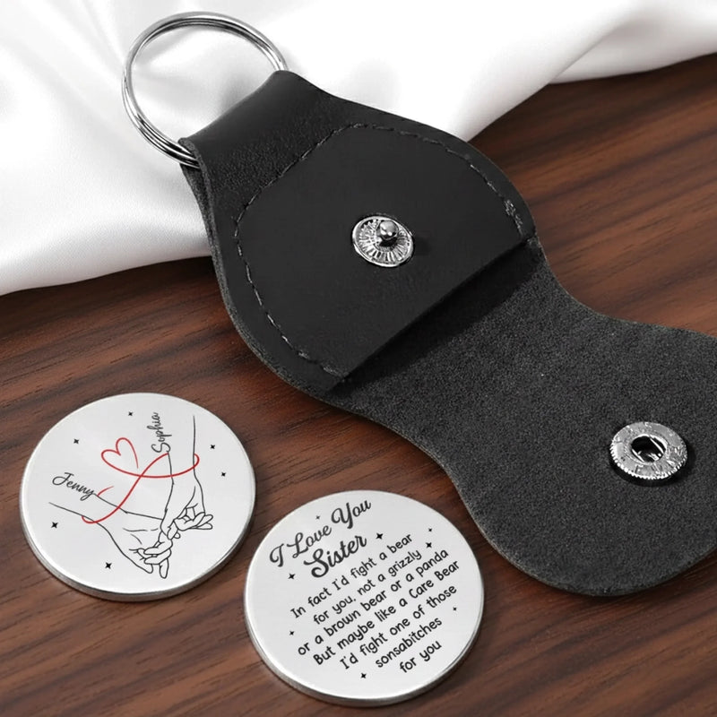 Custom Pocket Hug - Personalized Best Friend Birthday Gifts For Women, Besties, Sisters, BFF - Sisters Forever By Choice