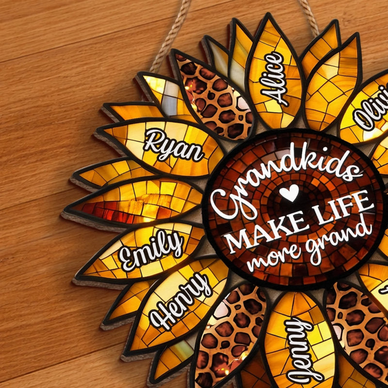 Custom Wood Sign - Personalized Birthday Gifts For Mom, Grandma - Forever Thankful For You