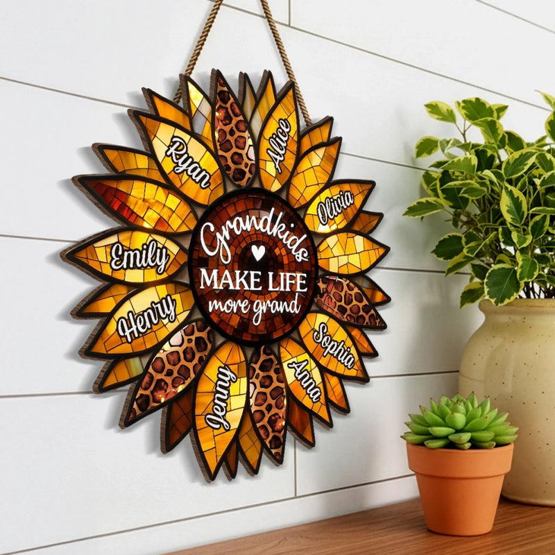 Custom Wood Sign - Personalized Birthday Gifts For Mom, Grandma - Forever Thankful For You