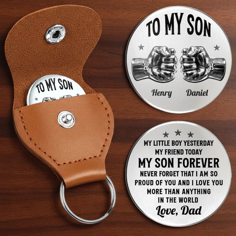 Custom Pocket Hug - Personalized Birthday Gifts For Son - My Little Boy Yesterday, My Friend Today