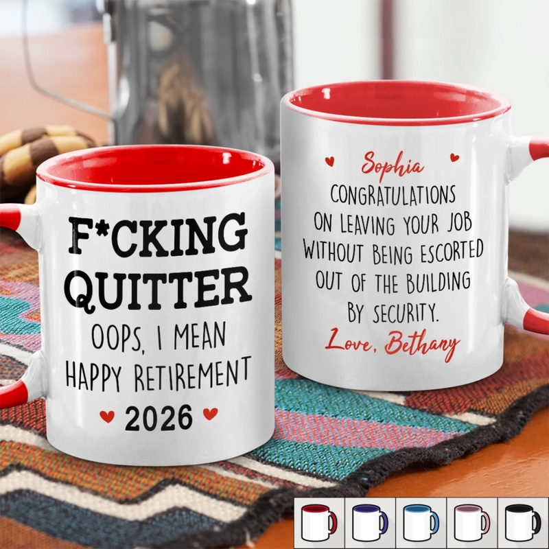 Happy Retirement - Coworker Personalized Custom Accent Mug - Appreciation, Retirement Gift For Coworkers, Work Friends, Colleagues