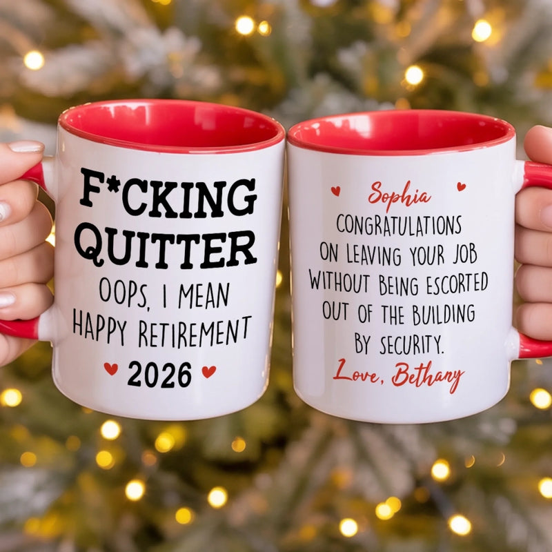 Happy Retirement - Coworker Personalized Custom Accent Mug - Appreciation, Retirement Gift For Coworkers, Work Friends, Colleagues
