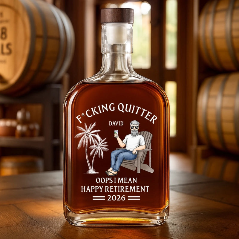 Officially Done - Coworker Personalized Custom Whiskey Bottle - Appreciation, Retirement Gift For Coworkers, Work Friends, Colleagues