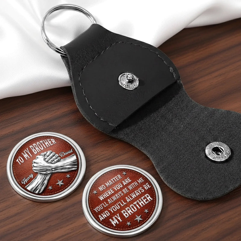Custom Pocket Hug - Personalized Birthday Gifts For Brother - Brothers Stand Side By Side