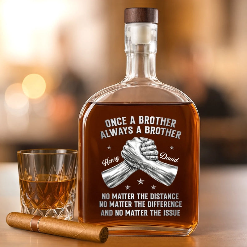 Custom Whiskey Bottle - Personalized Birthday Gifts For Brother - Brothers Through All Seasons