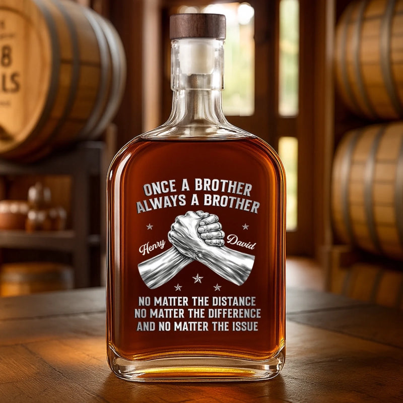 Custom Whiskey Bottle - Personalized Birthday Gifts For Brother - Brothers Through All Seasons