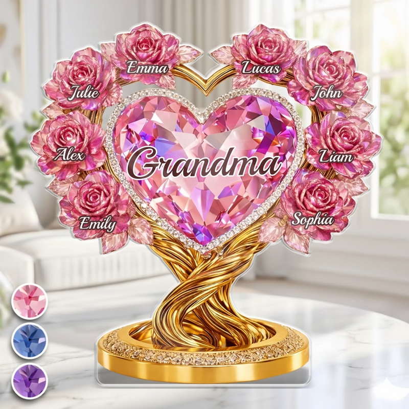 Custom Acrylic Plaque - Personalized Mother's Day Gifts For Mom, Grandma - Grandma Love Never Ends