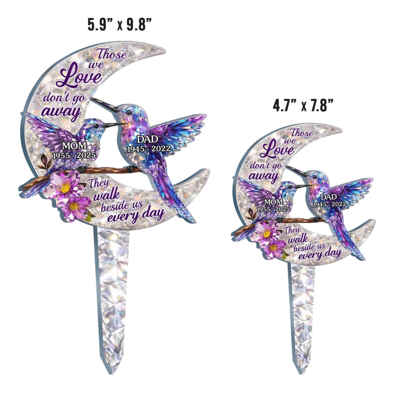 Custom Stain Glass Style Acrylic Garden Stake - Personalized Memorial Sympathy Gifts For Loss Of Mom, Dad - Loved And Missed Always