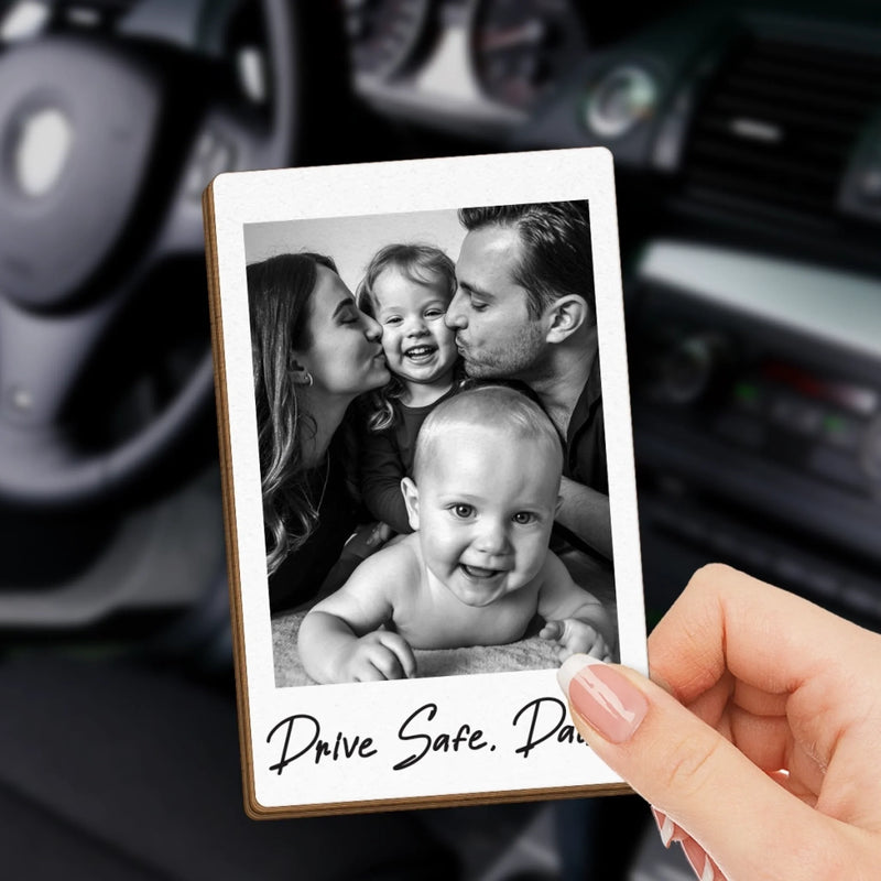Custom Photo Car Visor Clip - Personalized Father's Day Birthday Gifts For Mom, Dad, Brother, Sister, Kids - Love You More