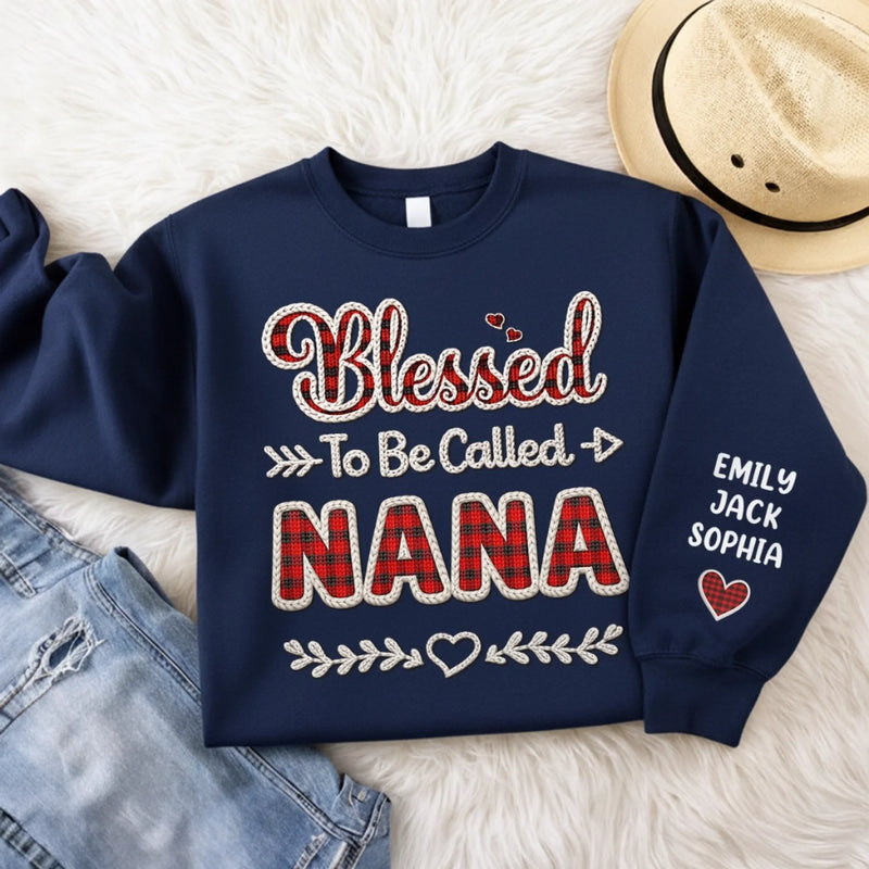 Custom Unisex Sweater, Hoodie With Design On Sleeve - Personalized Mother's Day Gifts For Mom, Grandma - Heart Full Of Love