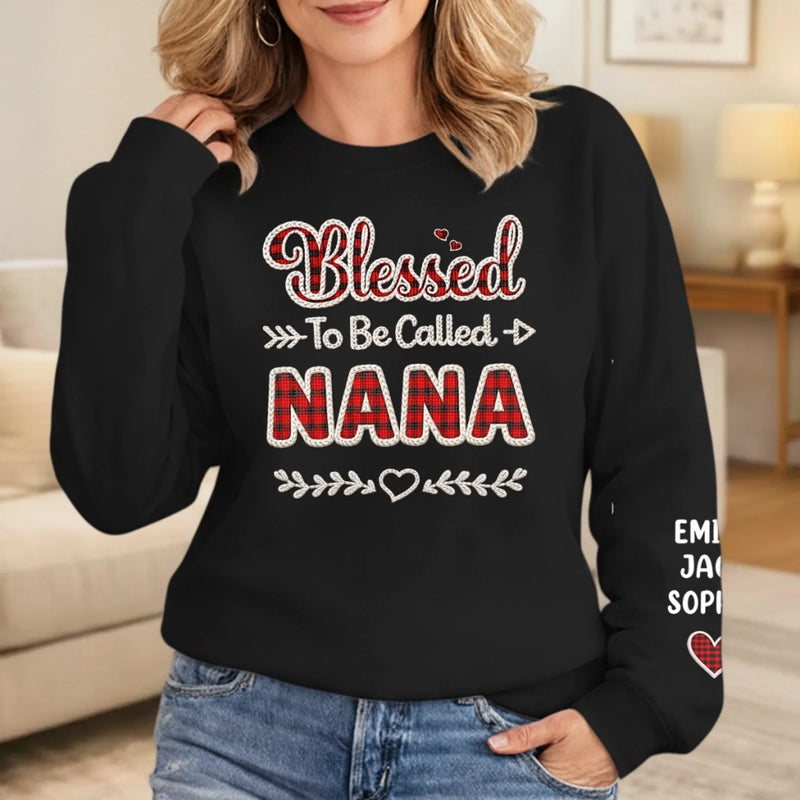 Custom Unisex Sweater, Hoodie With Design On Sleeve - Personalized Mother's Day Gifts For Mom, Grandma - Heart Full Of Love