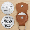 Custom Long Distance Pocket Hug - Personalized Best Friend Birthday Gifts For Women, Besties, Sisters, BFF - Miles Apart Still Connected By Heart