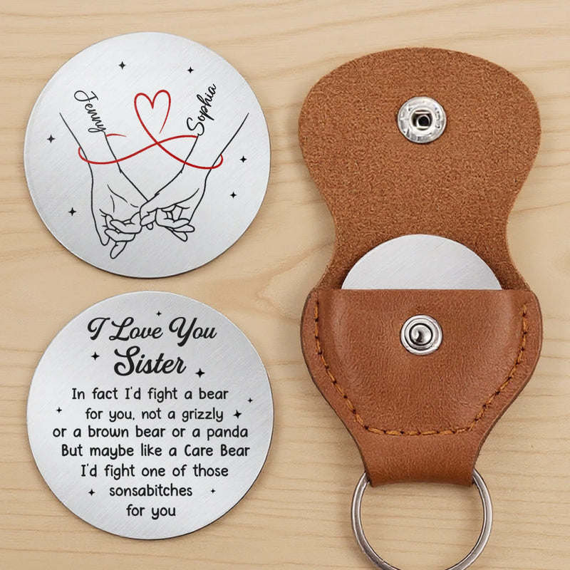 Custom Pocket Hug - Personalized Best Friend Birthday Gifts For Women, Besties, Sisters, BFF - Sisters Forever By Choice