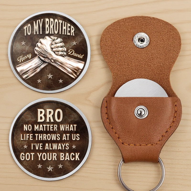 Custom Pocket Hug - Personalized Birthday Gifts For Brother - Brothers Stand Without Fear