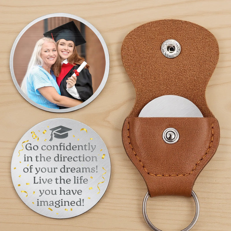 Custom Photo Graduate Today, Inspiration Forever - Family Personalized Custom Pocket Hug - Graduation Gift For Family Members, Siblings, Brothers, Sisters