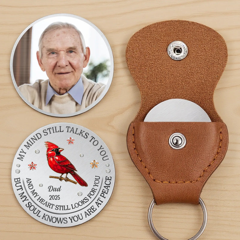 Custom Photo Cardinal Pocket Hug - Personalized Memorial Sympathy Gifts For Loss Of Mom, Dad - Always In My Heart Forever Near