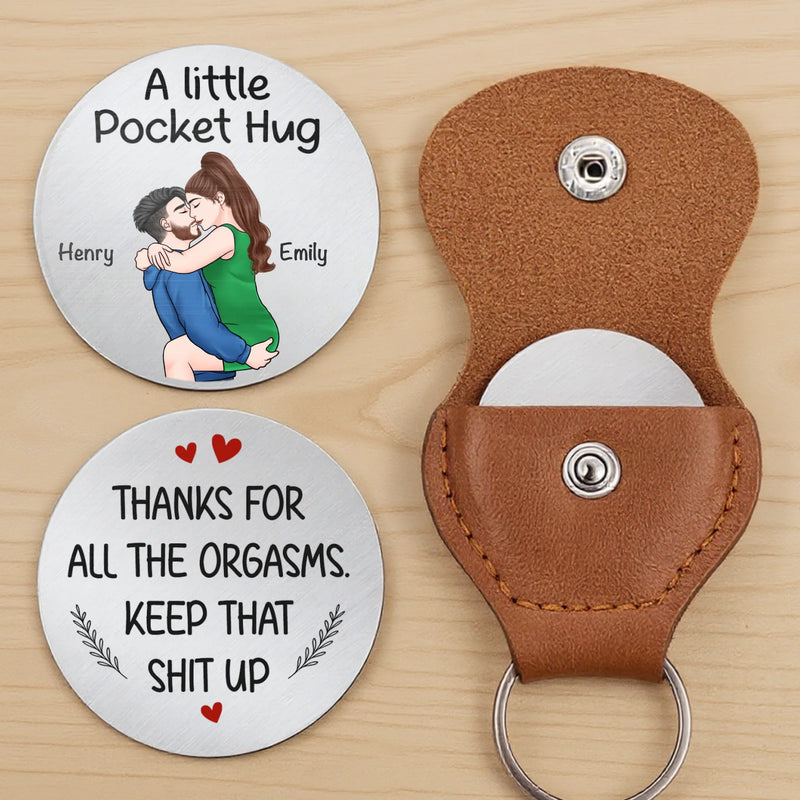 Custom Pocket Hug - Personalized Anniversary Wedding Gifts For Husband And Wife, Him And Her - Tiny Hug Endless Love