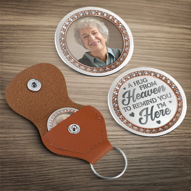 Custom Photo Pocket Hug - Personalized Memorial Sympathy Gifts For Mom, Dad, Grandma - In My Heart, Always With You