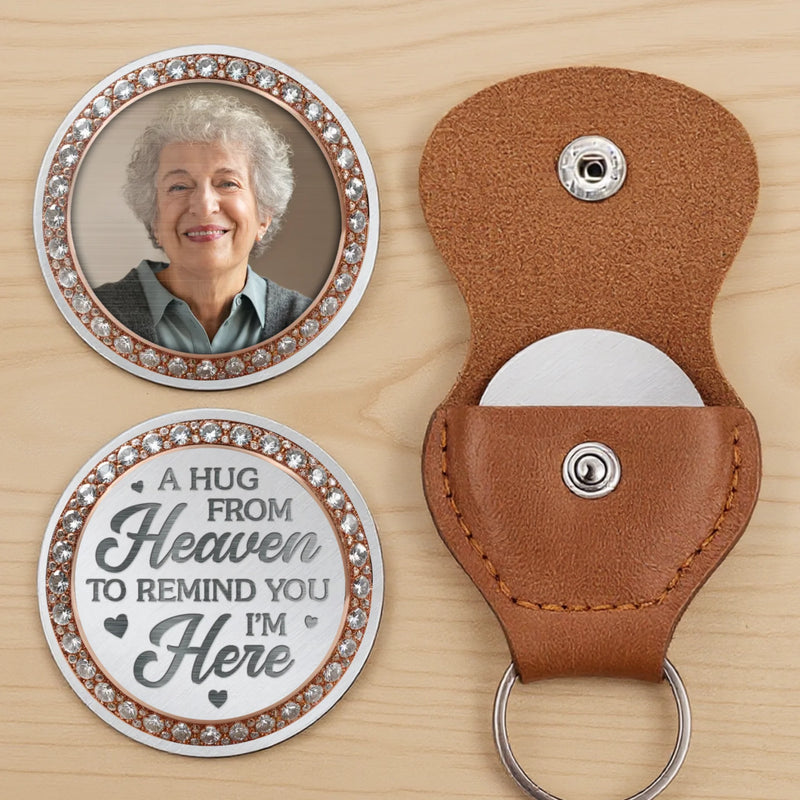 Custom Photo Pocket Hug - Personalized Memorial Sympathy Gifts For Mom, Dad, Grandma - In My Heart, Always With You