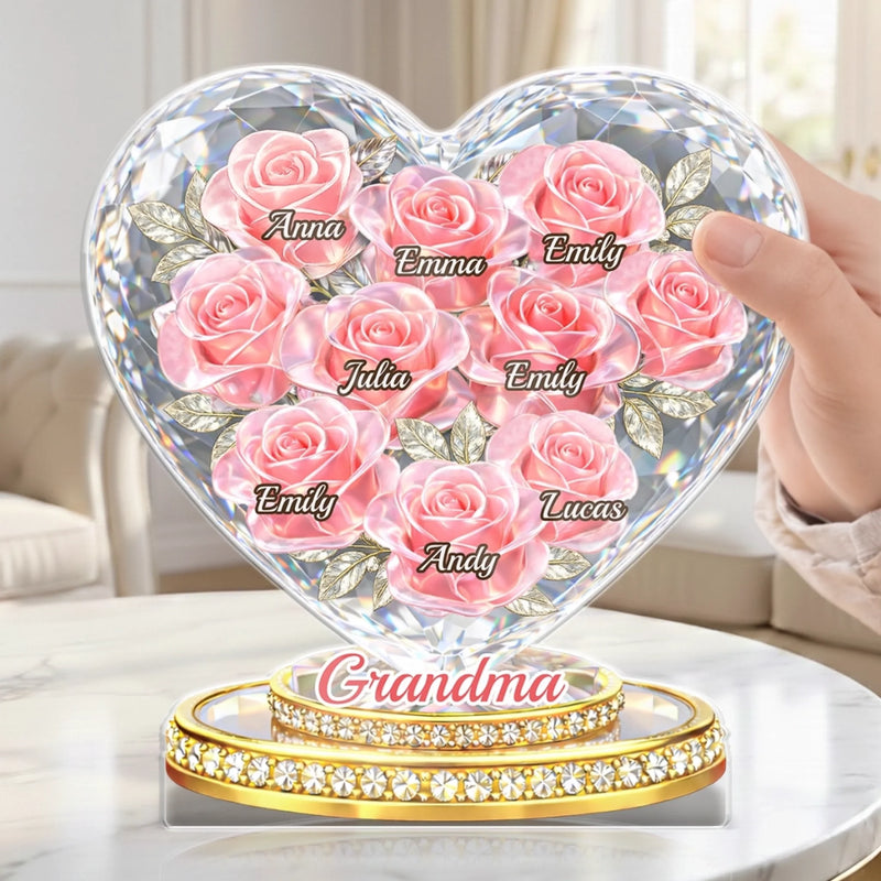 Custom Acrylic Plaque - Personalized Mother's Day Gifts For Mom, Grandma - Mom Love Never Ends