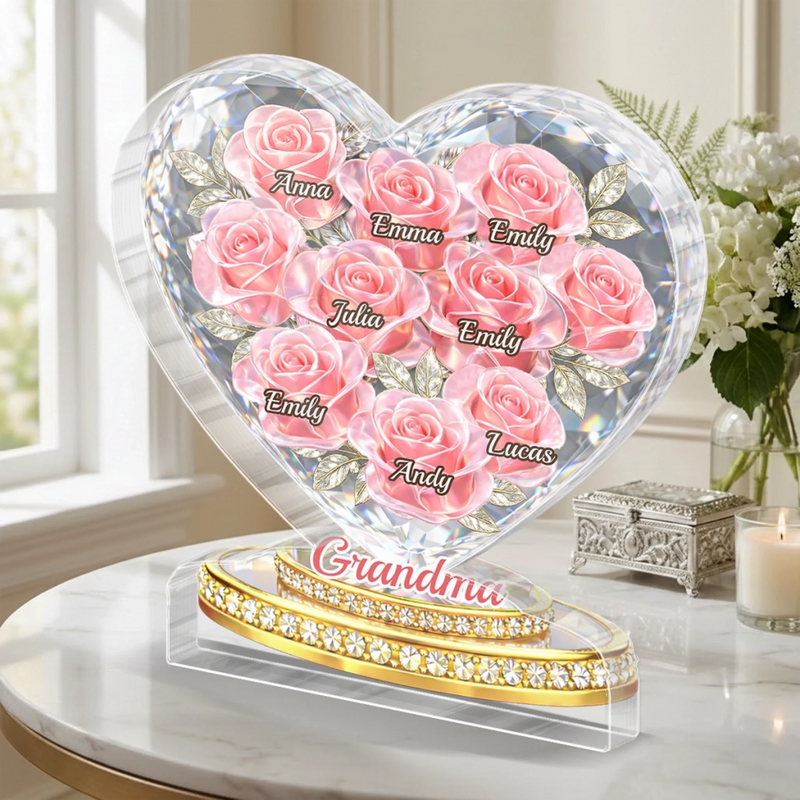 Custom Acrylic Plaque - Personalized Mother's Day Gifts For Mom, Grandma - Mom Love Never Ends
