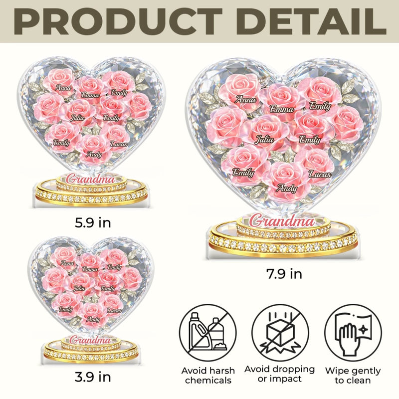 Custom Acrylic Plaque - Personalized Mother's Day Gifts For Mom, Grandma - Mom Love Never Ends