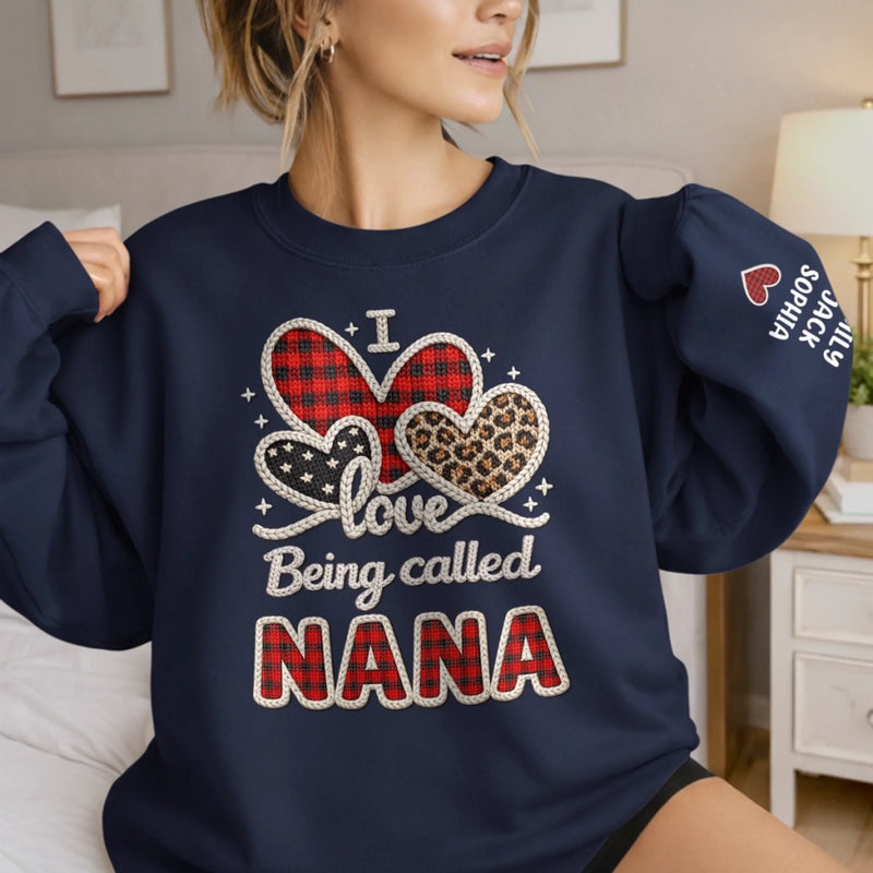 Custom Unisex Sweater, Hoodie With Design On Sleeve - Personalized Mother's Day Gifts For Mom, Grandma - Simply Loved