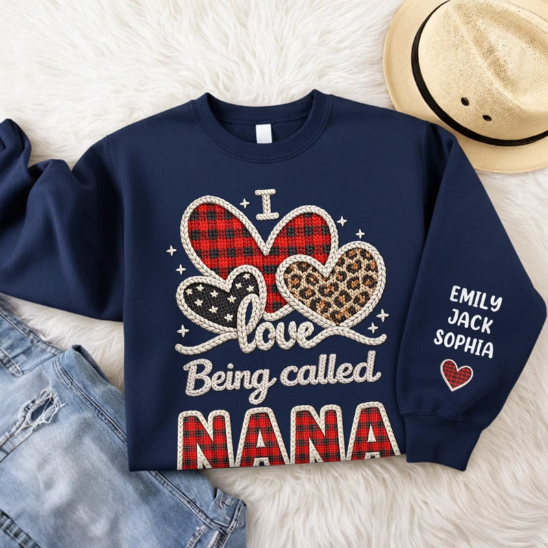 Custom Unisex Sweater, Hoodie With Design On Sleeve - Personalized Mother's Day Gifts For Mom, Grandma - Simply Loved