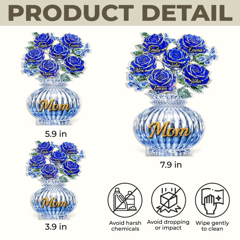 Custom Acrylic Plaque - Personalized Mother's Day Birthday Gifts For Mom, Grandma - Love Shines In Blue