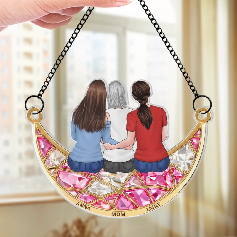 Custom Window Hanging Suncatcher Ornament - Personalized Mother's Day Birthday Gifts For Mom, Grandma - Together Feels Like Home