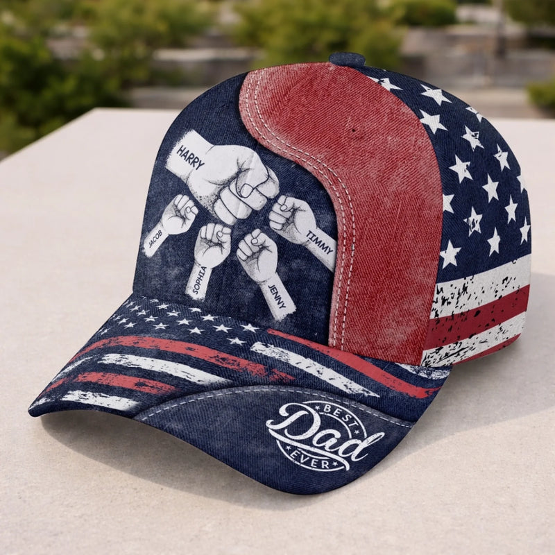 Custom Hat, All Over Print Classic Cap - Personalized Birthday Gifts For Dad, Grandpa - Dad Strength Guides Us