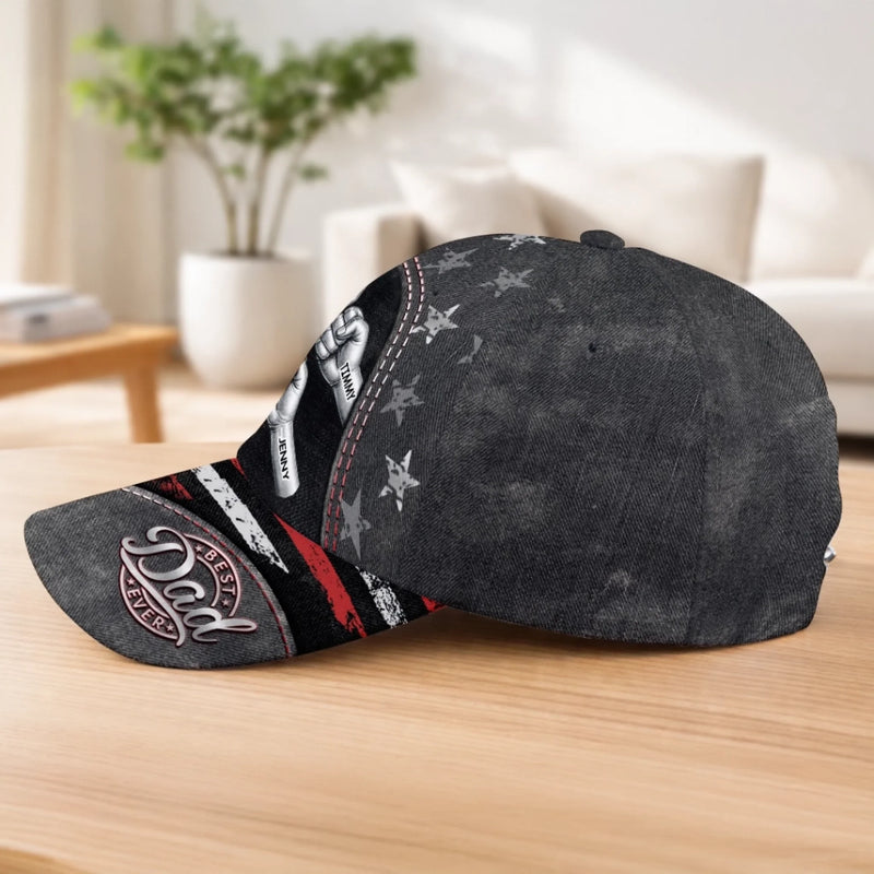 Custom Hat, All Over Print Classic Cap - Personalized Birthday Gifts For Dad, Grandpa - Grandpa Love Stands Tall