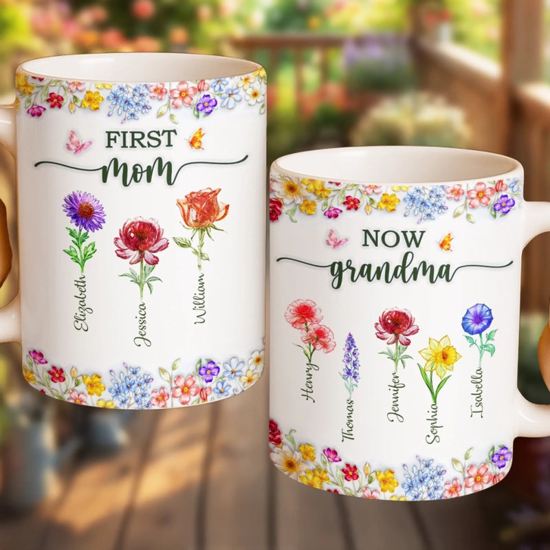 Custom Mug - Personalized Mother's Day Birthday Gifts For Mom, Grandma - A Lifetime Of Love In Bloom