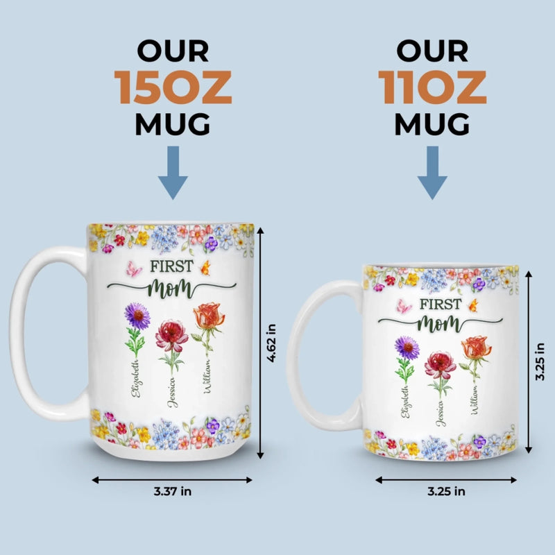 Custom Mug - Personalized Mother's Day Birthday Gifts For Mom, Grandma - A Lifetime Of Love In Bloom
