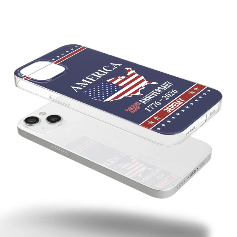 Custom Clear Phone Case - Personalized America 250th Anniversary Gifts For Women, Men - Liberty And Justice For All
