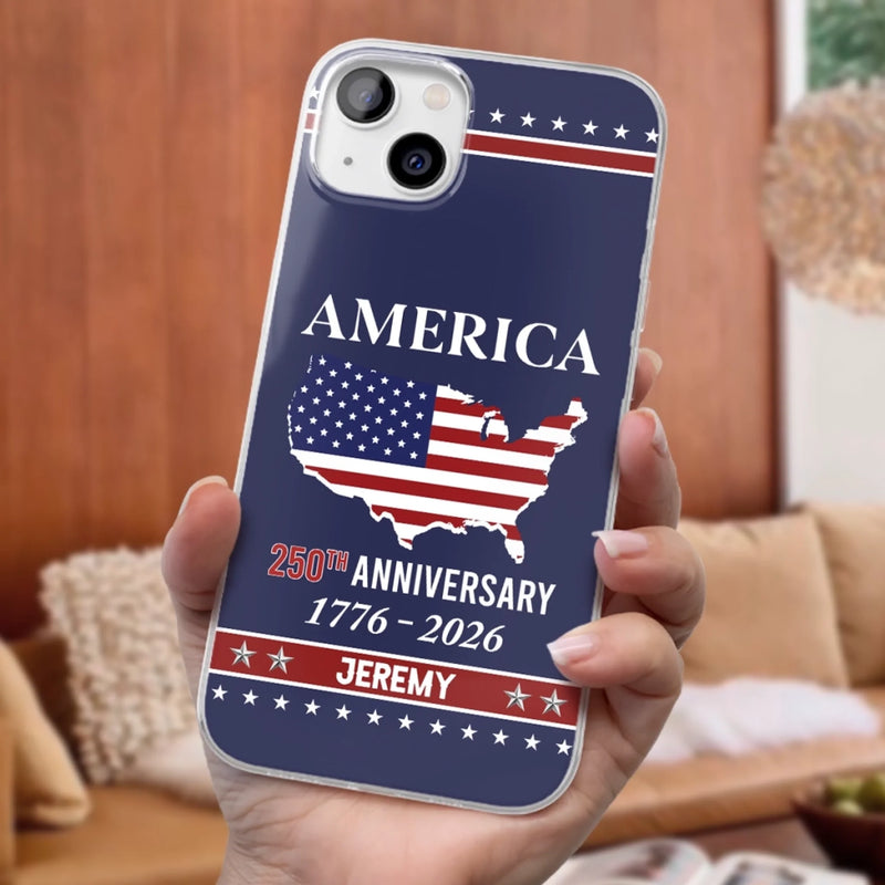 Custom Clear Phone Case - Personalized America 250th Anniversary Gifts For Women, Men - Liberty And Justice For All