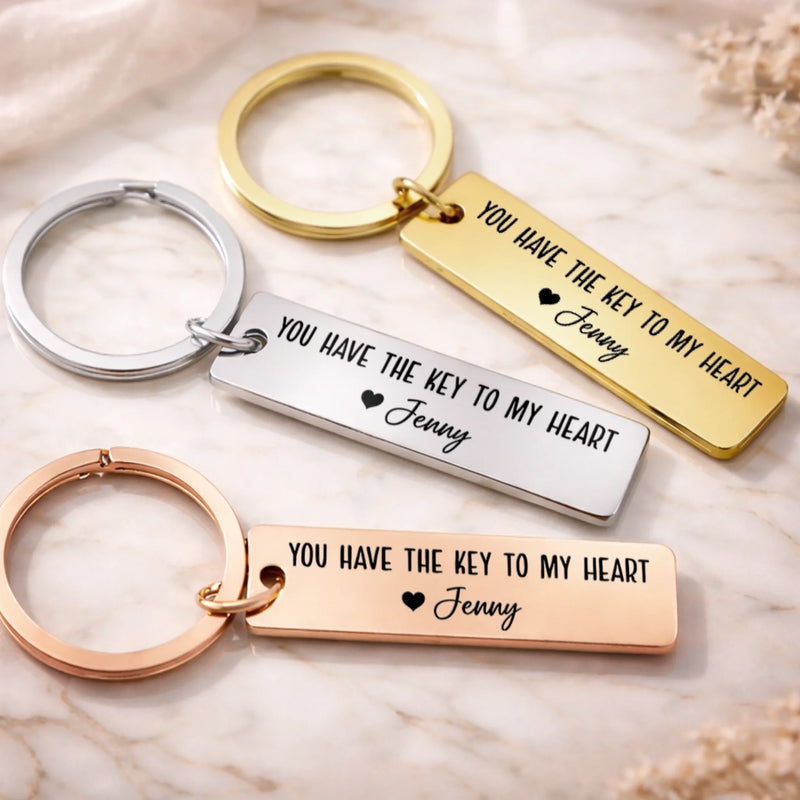 Custom Stainless Steel Keychain - Personalized Anniversary Wedding Gifts For Husband And Wife, Him And Her - Together We Choose Us
