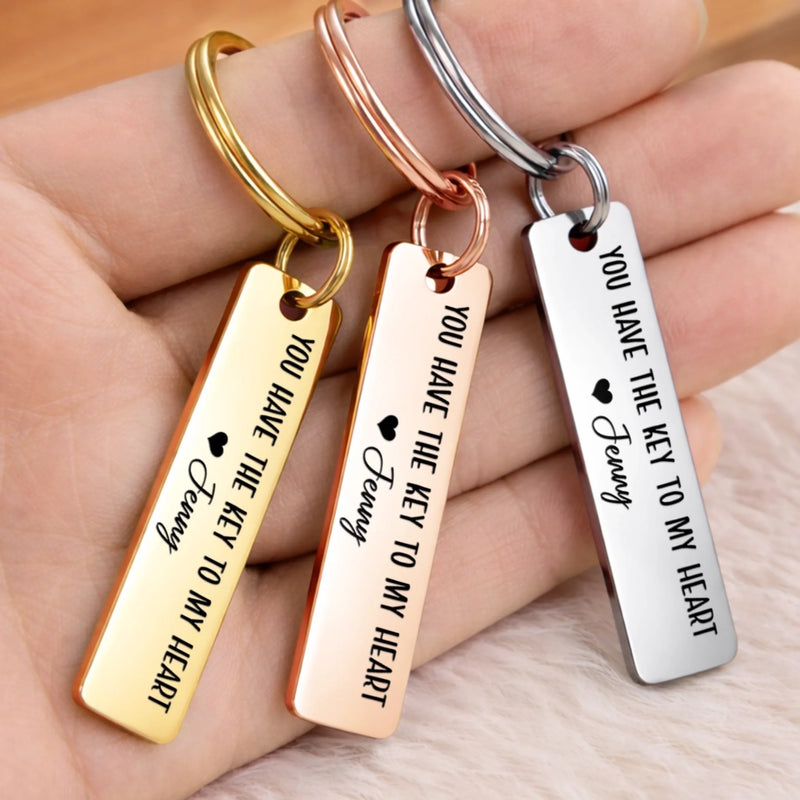 Custom Stainless Steel Keychain - Personalized Anniversary Wedding Gifts For Husband And Wife, Him And Her - Together We Choose Us
