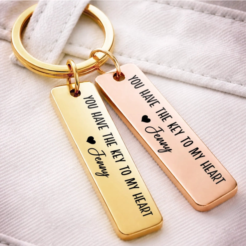 Custom Stainless Steel Keychain - Personalized Anniversary Wedding Gifts For Husband And Wife, Him And Her - Together We Choose Us