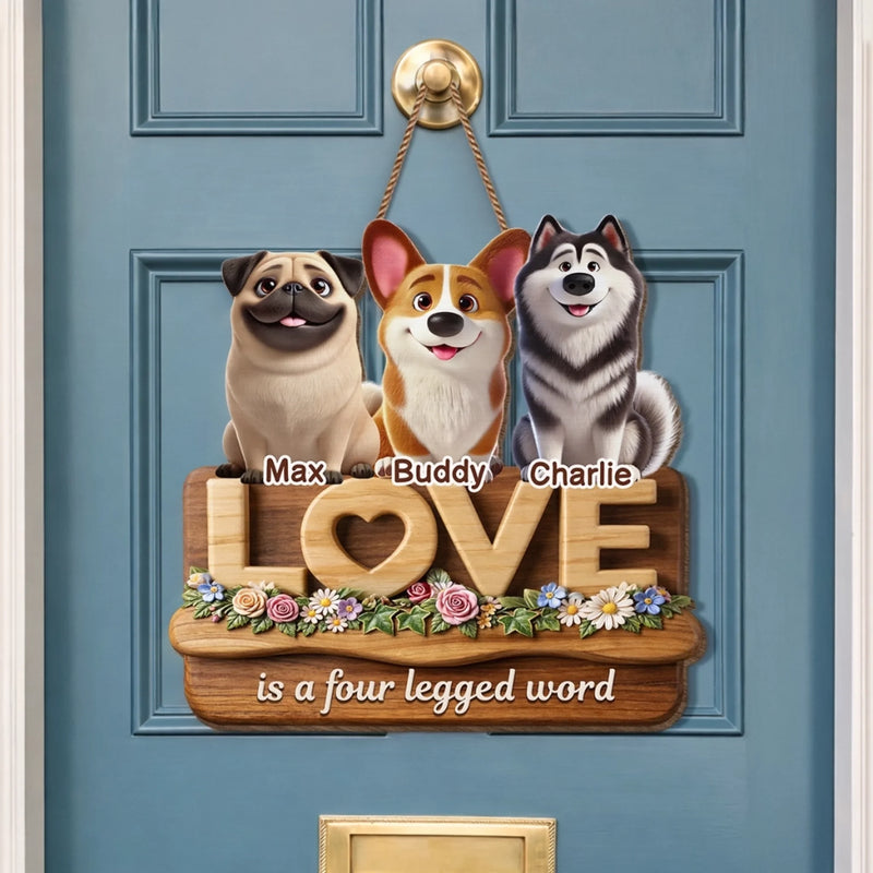 Custom Wood Sign - Personalized Birthday Gifts For Dog Cat Lovers, Dog Dad And Mom, Cat Owners - Happiness Comes Furry