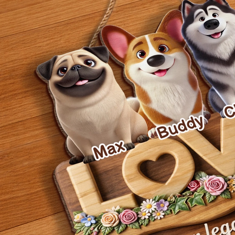 Custom Wood Sign - Personalized Birthday Gifts For Dog Cat Lovers, Dog Dad And Mom, Cat Owners - Happiness Comes Furry